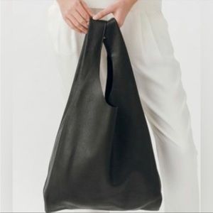 Baggu Black Leather Tote